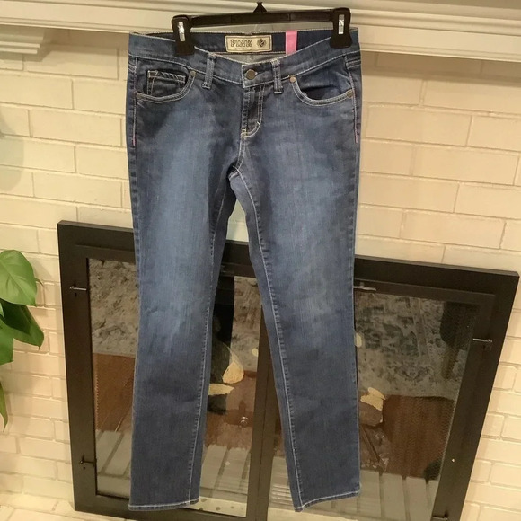 #183 Victorias Secret Stretch Denim Straight Leg Jeans Size 4 - Picture 1 of 7